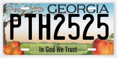 GA license plate PTH2525