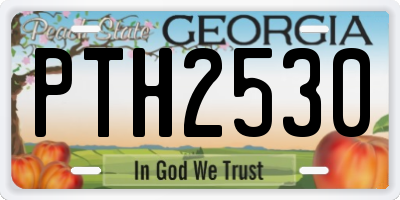 GA license plate PTH2530
