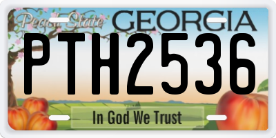 GA license plate PTH2536