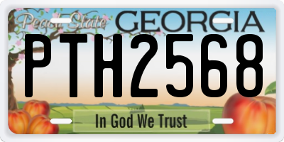 GA license plate PTH2568