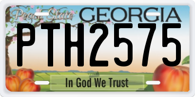 GA license plate PTH2575