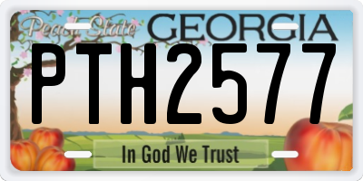 GA license plate PTH2577