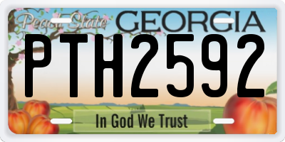 GA license plate PTH2592