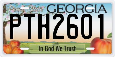 GA license plate PTH2601
