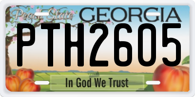 GA license plate PTH2605