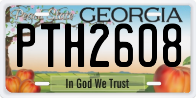 GA license plate PTH2608