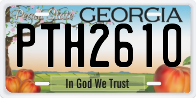 GA license plate PTH2610