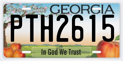 GA license plate PTH2615