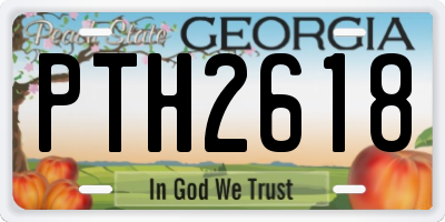 GA license plate PTH2618