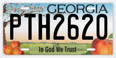 GA license plate PTH2620