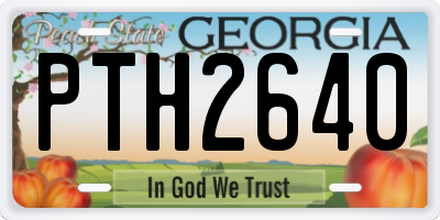 GA license plate PTH2640