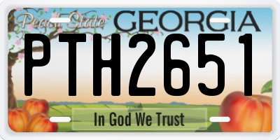 GA license plate PTH2651