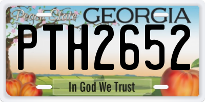 GA license plate PTH2652