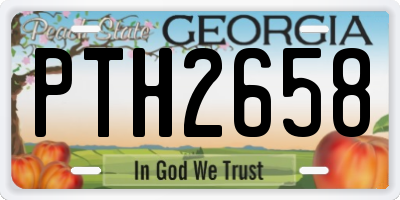 GA license plate PTH2658