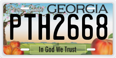 GA license plate PTH2668