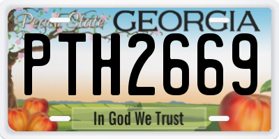 GA license plate PTH2669