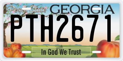 GA license plate PTH2671