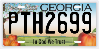 GA license plate PTH2699