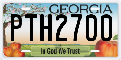 GA license plate PTH2700