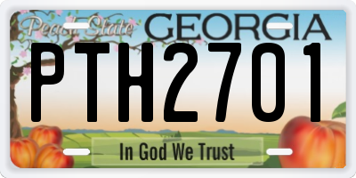 GA license plate PTH2701