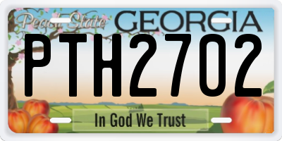 GA license plate PTH2702