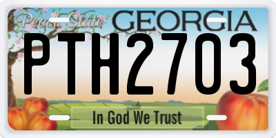 GA license plate PTH2703