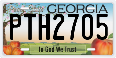 GA license plate PTH2705