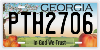 GA license plate PTH2706