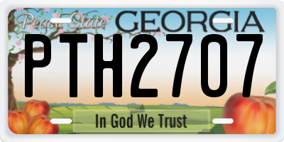 GA license plate PTH2707