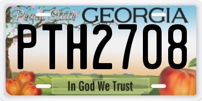 GA license plate PTH2708