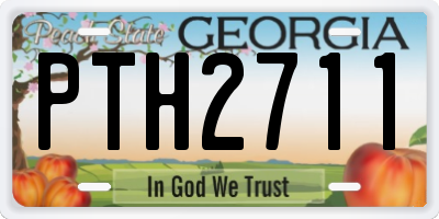 GA license plate PTH2711