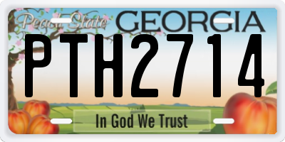 GA license plate PTH2714