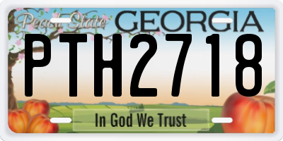 GA license plate PTH2718