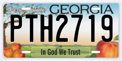 GA license plate PTH2719