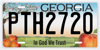 GA license plate PTH2720