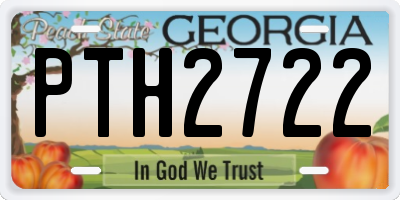 GA license plate PTH2722