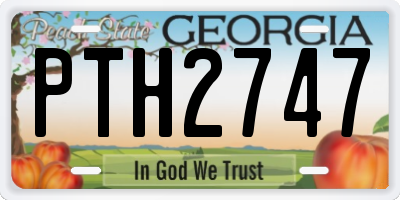 GA license plate PTH2747