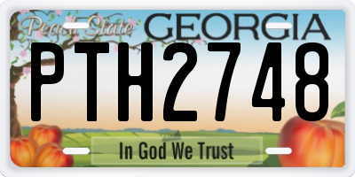 GA license plate PTH2748