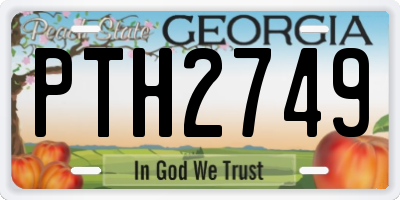 GA license plate PTH2749
