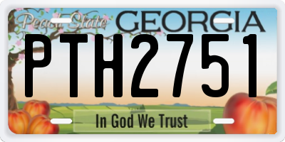 GA license plate PTH2751