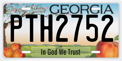 GA license plate PTH2752