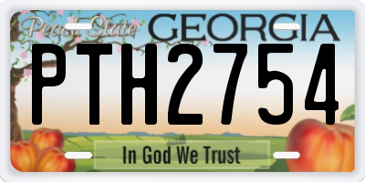 GA license plate PTH2754