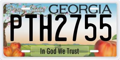 GA license plate PTH2755