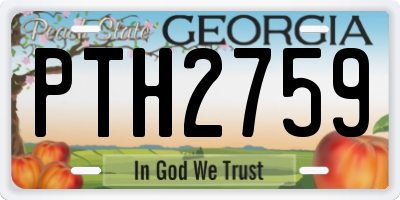 GA license plate PTH2759