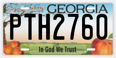 GA license plate PTH2760