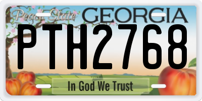 GA license plate PTH2768