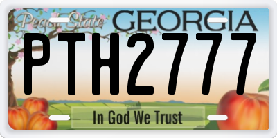 GA license plate PTH2777