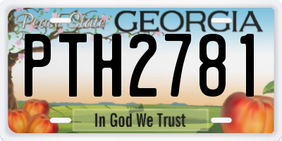 GA license plate PTH2781