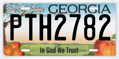 GA license plate PTH2782