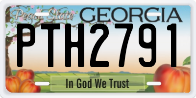 GA license plate PTH2791